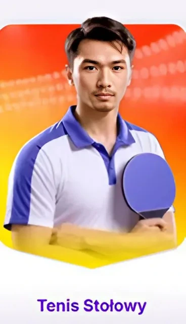 Tenis stołowy z zawodnikiem z rakietką