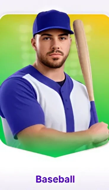Baseball z zawodnikiem i kijem